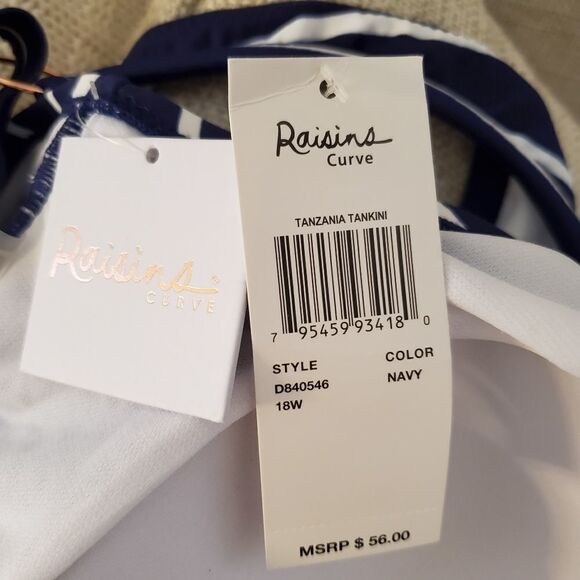 Raisins Curve Shore Thing Tanzania Tankini Top 18W - Picture 10 of 11